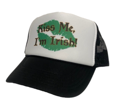 Kiss Me, I&#39;m Irish Hat St Patrick&#39;s Day Hat Trucker Hat Adjustable Black green - $15.01