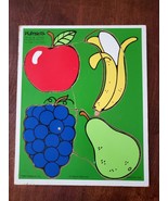 Playskool 180-06 Favorite Fruits 4 Piece Wooden Jig Saw Puzzle - £11.02 GBP