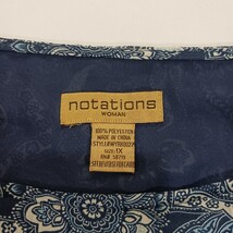Notations WYRK0027 Women's Blue/White Paisley Side Zipper Skirt Size 1X  image 3
