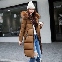 NEEDBO Winter Jacket Women Collar Long Parka Warm Slim Winter Coat Woman Puffer  - £57.20 GBP