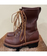 J.H. HALL Lineman Boots Vibram Mens Size 7 D Style J26188 Leather Round Toe - $2,887.83 MXN