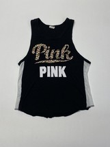 Victoria Secret Pink Black Cheetah Print Sleeveless Tank Womens Size XS - £4.91 GBP