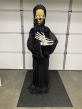 Gemmy 70&quot; Tall Grim Reaper Moans &amp; Groans, Eyes Light Up, Motion Activated FADED - £104.99 GBP