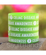 Set of Celiac Disease Wristbands - Green Debossed Silicone Awareness Bra... - $13.28 CAD+