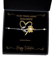 Wife Sunflower Bracelet Gift from Husband to My Soulmate Sunflower Bracelet Vale - £39.71 GBP