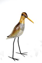 Hand Carved Painted Wood Carving SHOREBIRD Sandpiper Bird Decoy Vintage Style - $29.64