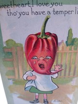 Valentine Postcard Anthropomorphic Red Pepper Face Sweetheart E Curtis Series 2 - £19.60 GBP