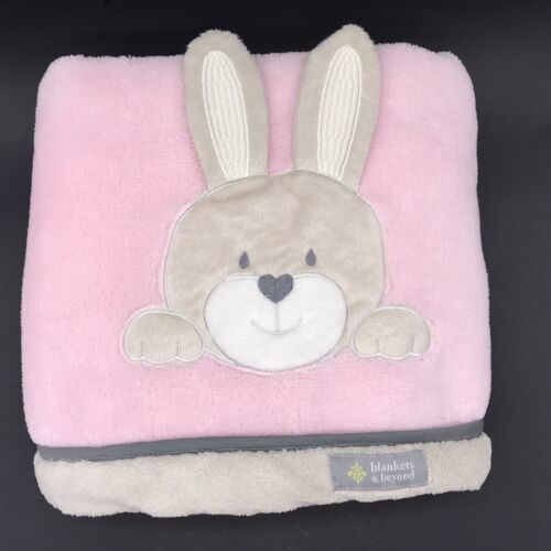 Blankets and Beyond Bunny Baby Blanket Rabbit Plush Sensory Ears Easter Blankets & Throws
