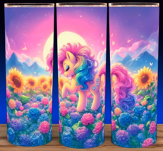 My Little Pony Colorful Floral Sunset Cup Mug Tumbler 20oz with lid and ... - £15.49 GBP
