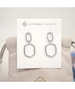 Kendra Scott Daphne Pave White CZ Cubic Zirconia Open Rhodium Drop Earri... - $97.52