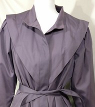 Vtg 10P MISTY HARBOR Trenchcoat Purple Coat Wool Zip Out Lining Rain Jac... - £97.85 GBP