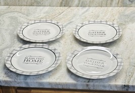 Black and White Plaid Side /Salad/Desert Plates 8 in. Set Of 4-Royal Nor... - £39.63 GBP