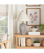 Nourison 23" Earth Brown Rustic Ceramic Pot Table Lamp for Bedroom, Living Room, - $169.28
