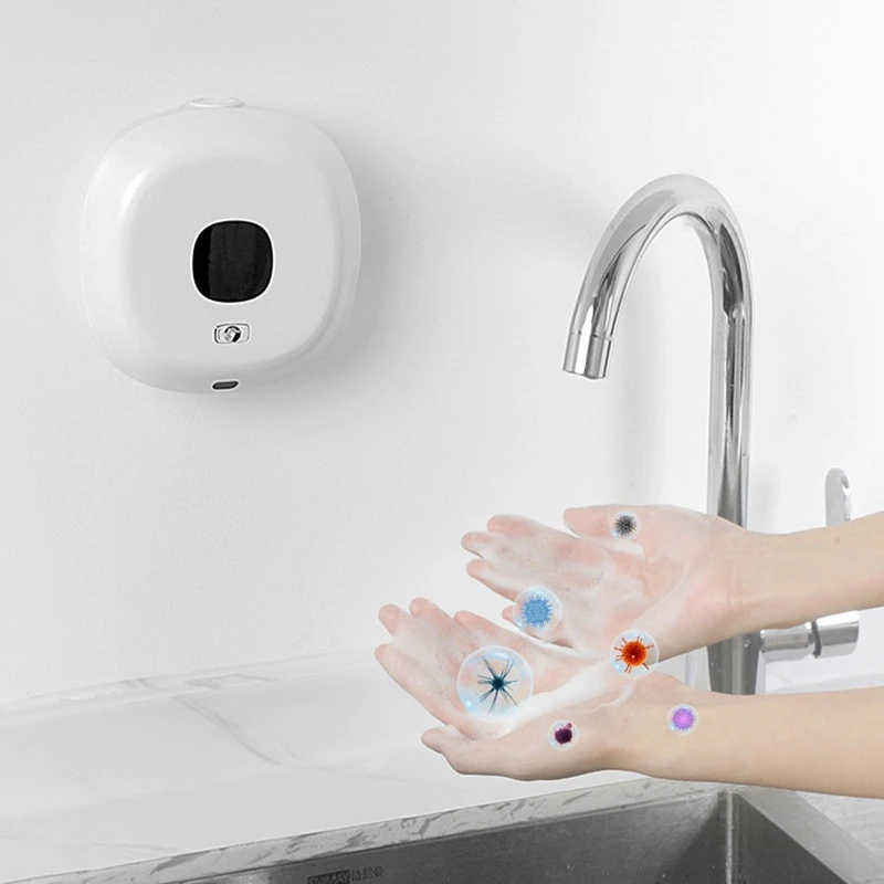 House Home New Foam Soap Dispenser Wall Mounted Touchless Soap Dispenser Automat - £28.14 GBP