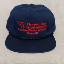 Enron Ball Cap Truckers Hat Blue Embroidered Florida Gas Transmission Ad... - $18.95