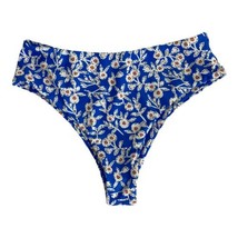 Shein Womans Swim Bottoms Size Small Blue White Floral High Cut NEW  - $17.60