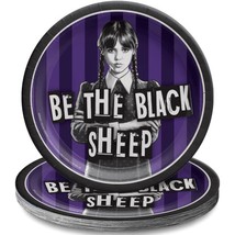 Wednesday Be The Black Sheep Round Dessert Plates Birthday Supplies 8 Pe... - £2.43 GBP