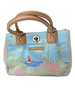 Caribbean Joe 6.25x9x3 Handbag Embroidered Tropical Island Beach Palm Tr... - £15.56 GBP