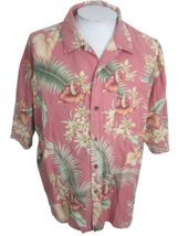 Pussers vtg Men Hawaiian camp shirt p2p 28 XL aloha luau tropical floral pink - £21.70 GBP