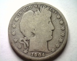 1904 BARBER HALF DOLLAR GOOD G NICE ORIGINAL COIN FROM BOBS COINS FAST SHIP - £17.20 GBP