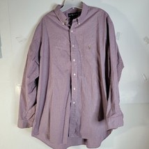 Mens Ralph Lauren Yarmouth 100% Cotton button front Shirt Size 17.5 34-35 - £16.80 GBP