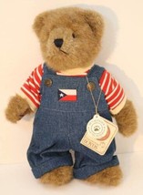 Boyds Bears Huck T.J.&#39;s Best Dressed Collection Denim Overalls Red Stripe 919811 - £15.01 GBP