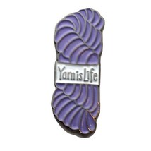 Yarn is Life Pin Brooch Purple Gold Tone Enamel Crochet Crafts Knit - £9.99 GBP