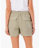 Rip Curl Panoma Linen Blend Hi-Rise Shorts Stone Green XL NEW - £26.68 GBP