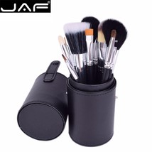 JAF  12pcs Makeup Brushes Kit Holder  Convenient Portable Leather Cup  Hair Synt - £101.58 GBP