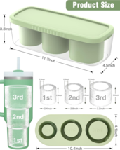 Ice Cube Box with Lid for Tumbler Cup 20-40 oz. Silicone Ice Molds 3 Sizes Green image 7