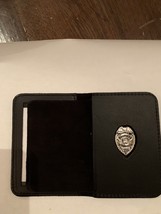 Police Officer Mini Badge SILVER Shield Thin Blue Line Wallet And ID - $23.27