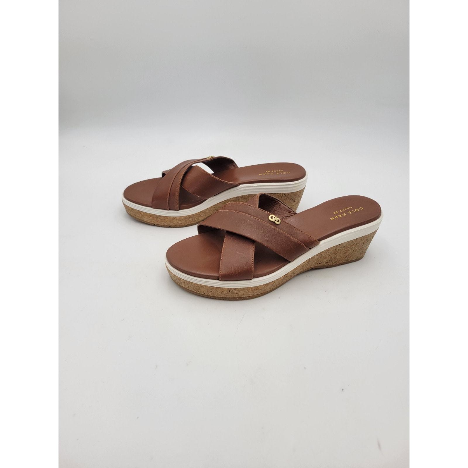 Cole Haan Briella Grand OS Brown Sandal Wedge Slide SZ 8 B Item image 8