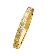 Genuine 14k Yellow Gold Ladies 8mm Starburst Bangle Bracelet 7&quot; or 8&quot; - $1,268.00+