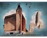 Hotel Victoria and Radio City New York City NY NYC Linen Postcard M19 - $2.95