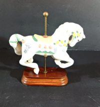 Vintage CAROUSEL HORSE Porcelain Ceramic ADJUSTABLE HEIGHT Yellow Pink 1... - €13,19 EUR