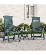 Garden Reclining Chairs 2 pcs Green PP - £75.84 GBP
