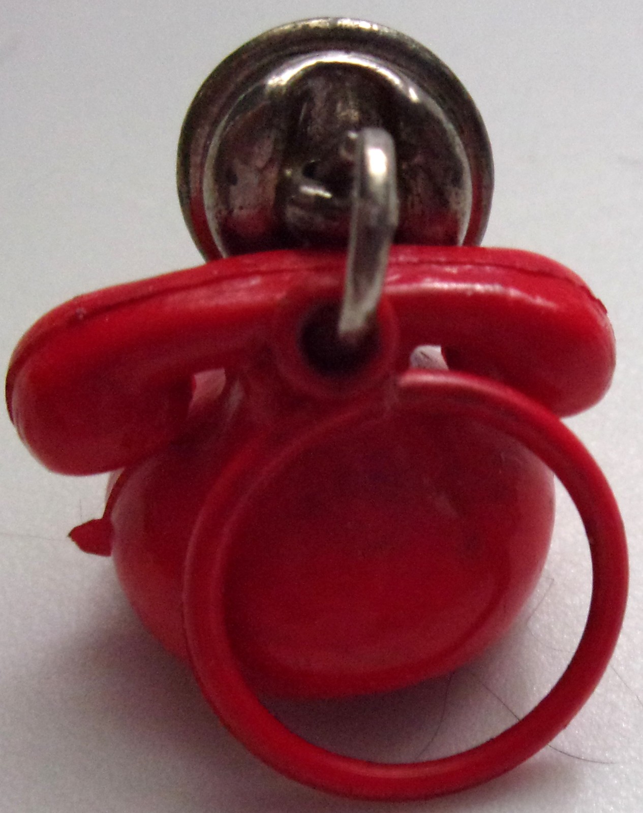 Vintage 1980s Plastic Bell Charm Tiny Red Telephone Bargain Charm - $4.99