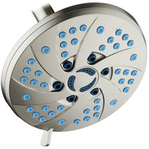AquaCare High-Pressure Spiral 6-mode 6-inch Rain Shower Head Satin Nicke... - £27.96 GBP