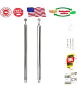 2-Pack 74cm Stainless Steel Telescopic FM AM Antenna for Enhanced Reception - $14.55 CAD