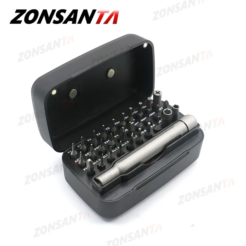 ZONSANTA Screwdriver Kit 31 Precision Magnetic Bits Dismountable Hex Screw Drive - £172.82 GBP