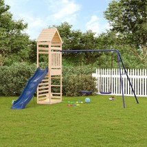  Outdoor Playset Natural wood, Blue Solid pine wood, Polypropylene - $714.99