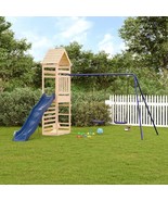  Outdoor Playset Natural wood, Blue Solid pine wood, Polypropylene - $714.99