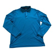 Nike Tiger Woods Dri Fit Shirt Mens Large Blue Teal Long Sleeve Golf Polo Casual - £19.96 GBP