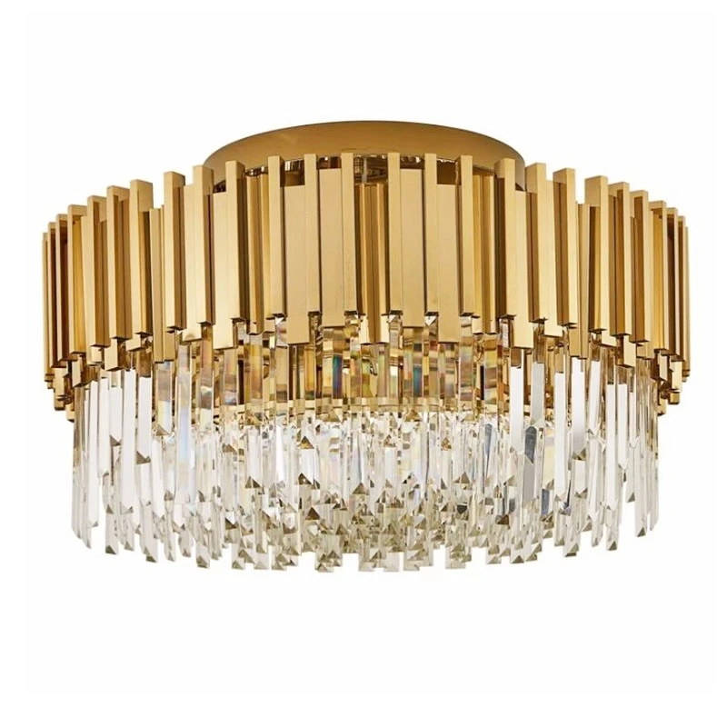 E14 LED Postmodern Silver Golden Stainless Steel Crystal LED Chandelier Lighting - $163.13+