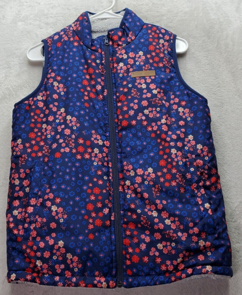 Primary image for Buffalo by David Bitton Reversible Vest Womens Large Multi Floral Fuzzy Full Zip