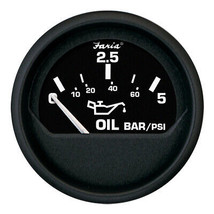 Faria Euro Black 2&quot; Oil Pressure Gauge - Metric (5 Bar) - £25.64 GBP