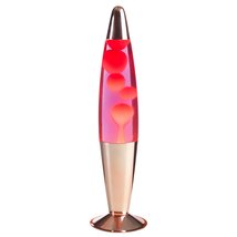 Urban Shop 16&quot; Rose Gold Motion Lamp Pink Wax Pink Liquid Silver Metal Base NEW - £11.21 GBP
