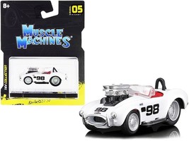 1964 Shelby Cobra #98 White with Red Interior 1/64 Diecast Model Car by Muscle - £13.54 GBP