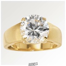 Women's CZ Solitaire Ring Gold 9 - £52.37 GBP