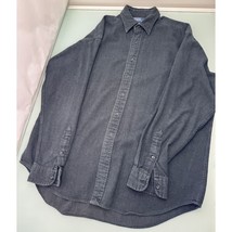 Vintage Polo Ralph Lauren Lowell Sport Flannel Shirt Herringbone Gray La... - $29.67